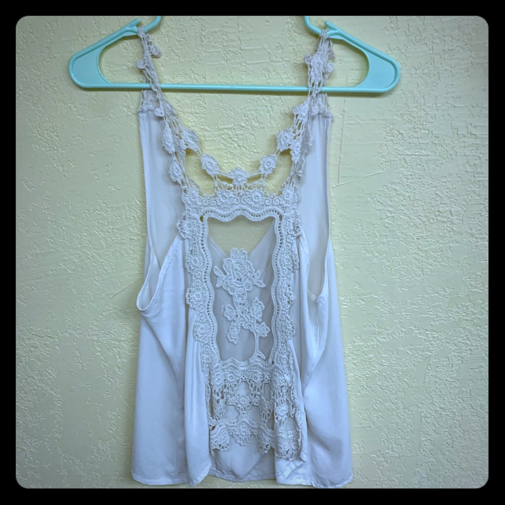 White lace tank top